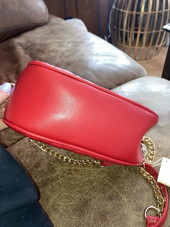 Valentino Orlandi Quilted RED Crossbody Bag with Gold Chain - Picture 5 of 6